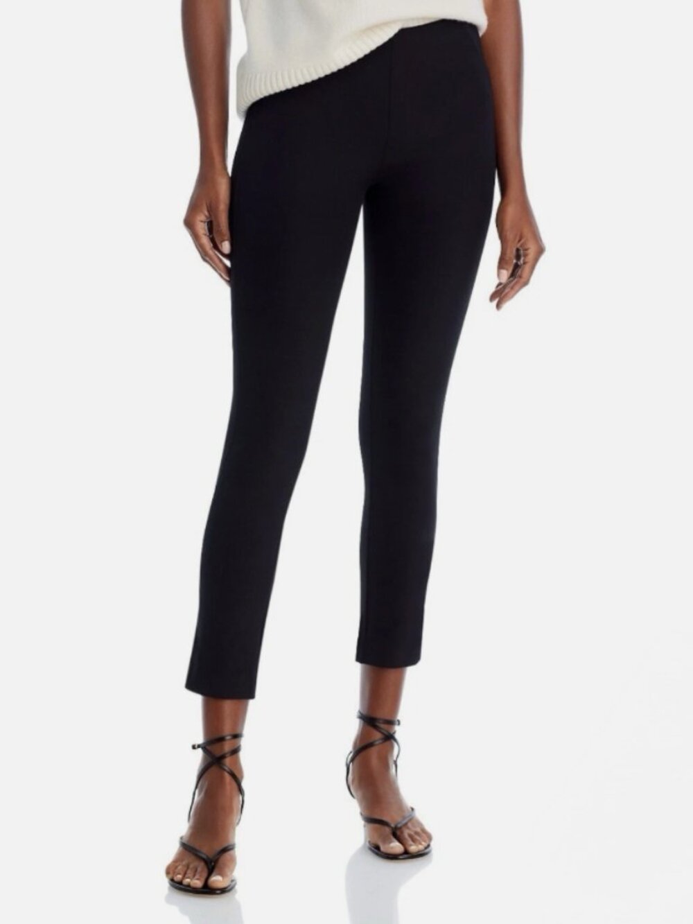 Veronica Beard Zip Back Scuba Cropped Ankle Pants in Black Size 8